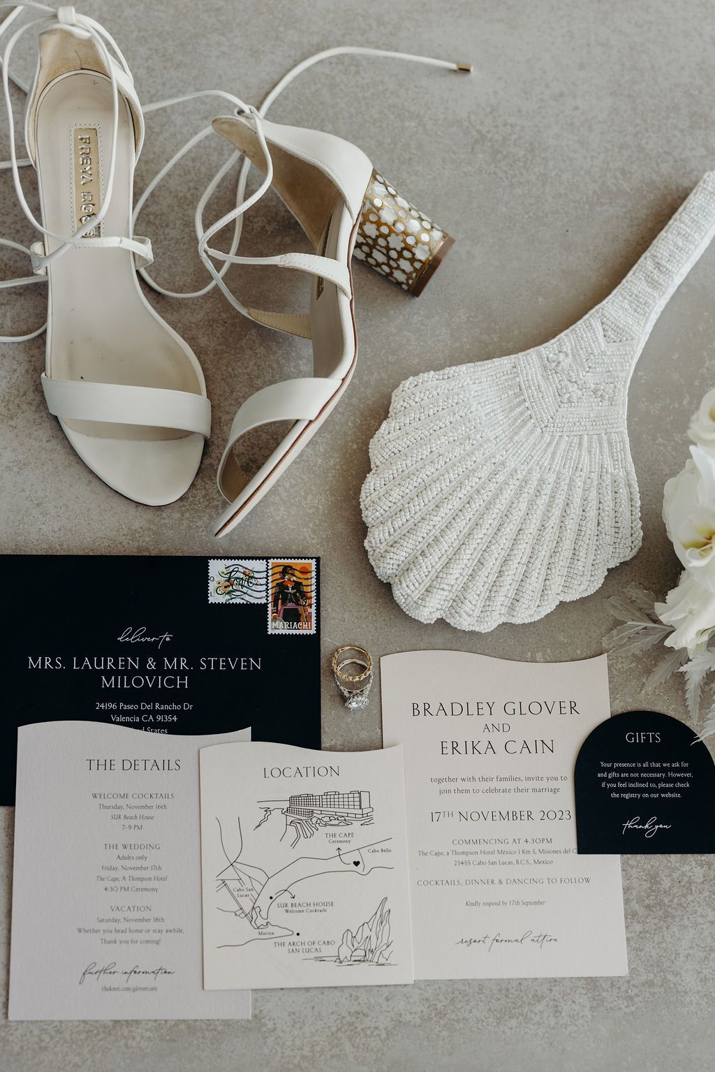 Luxury Black and White Cabo Wedding at The Cape