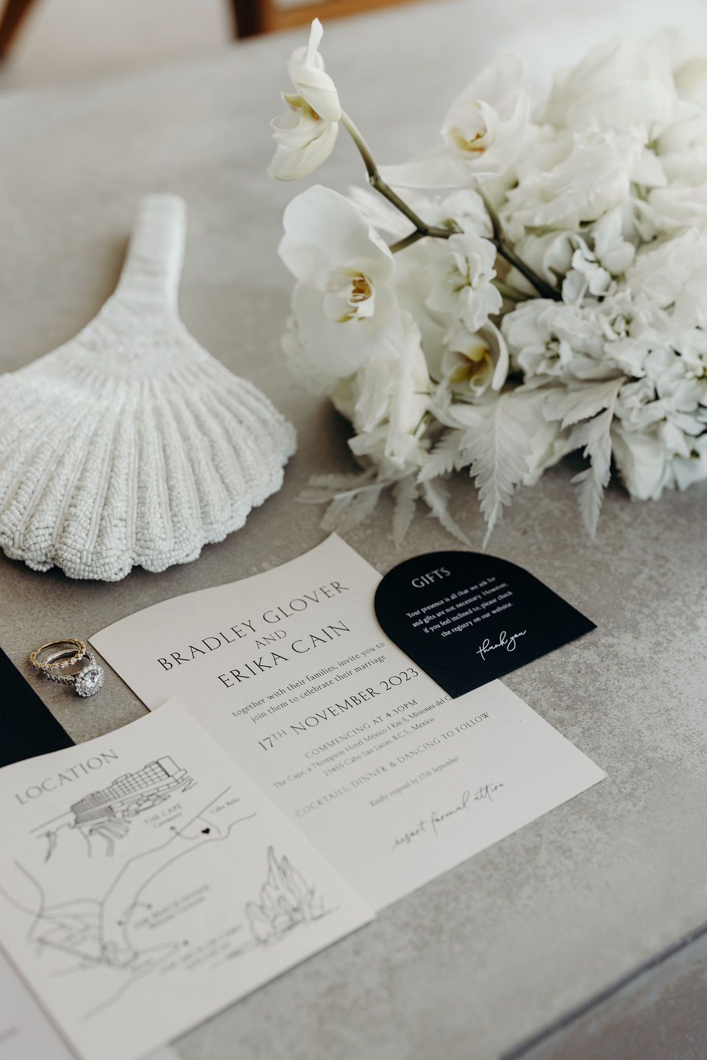 Luxury Black and White Cabo Wedding at The Cape