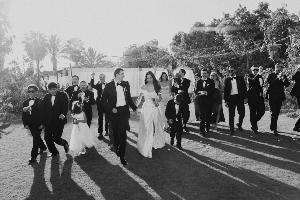 Bridal Party Celebration after Ceremony at Flora Farms